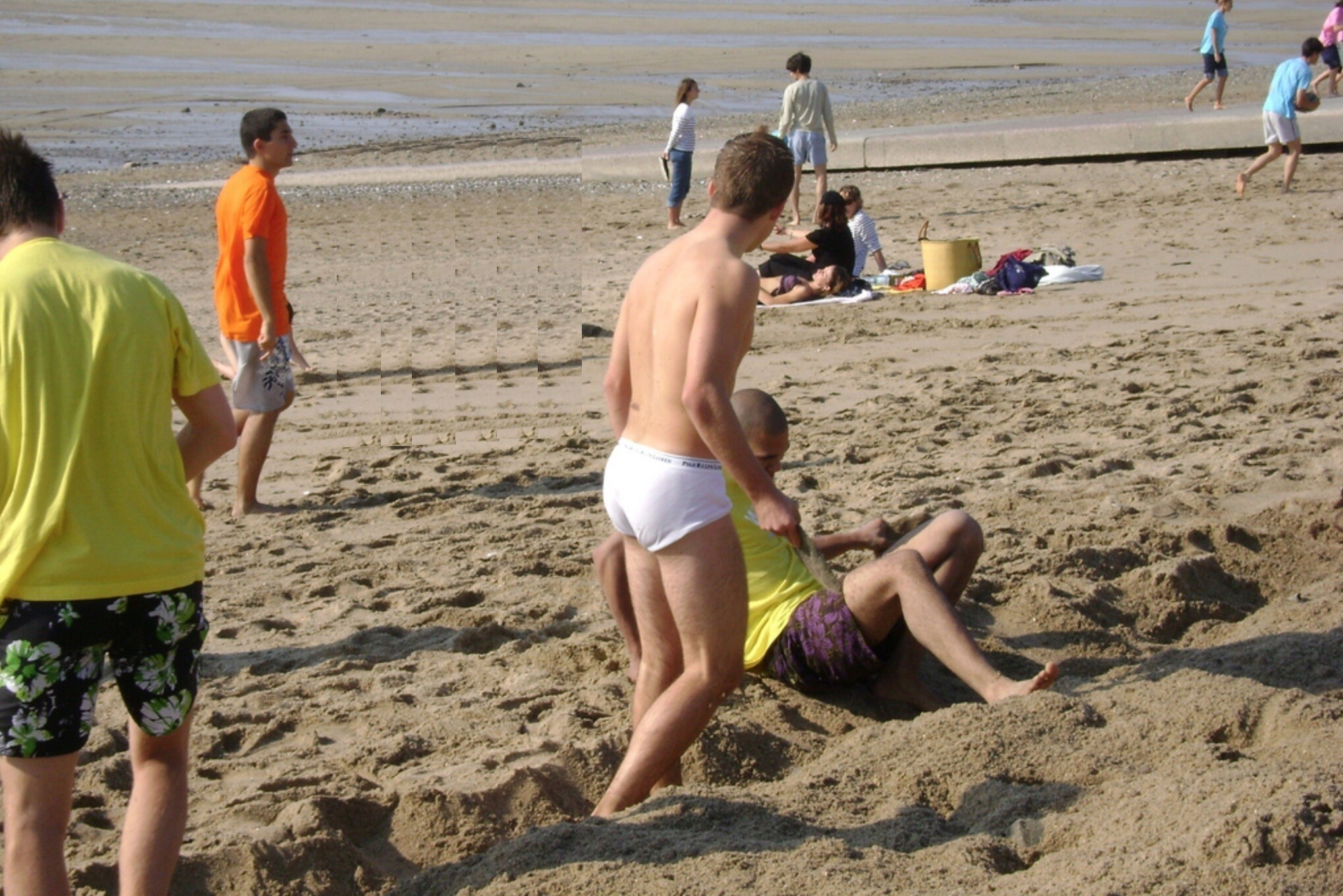 Underwear at beach