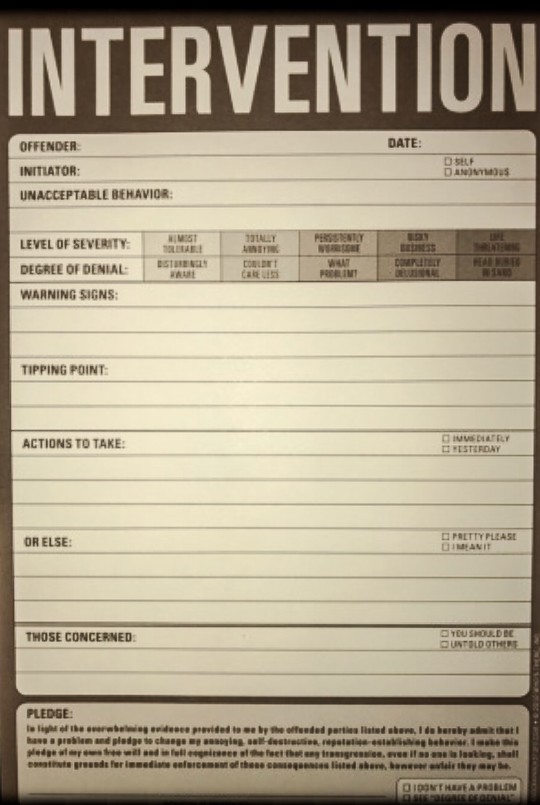 Intervention Form