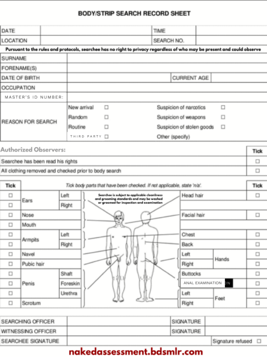 Strip Search Record